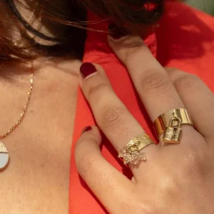 Siloé Bague breloque cristaux (Rose) Discount