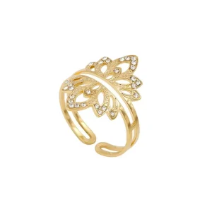 Siloé Bague couronne doré (zircon) Discount