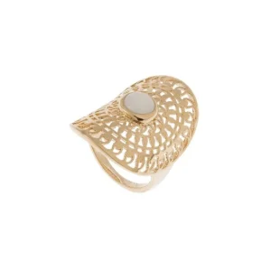 By Jollia Bague déesse pierre de lune (plaqué or) Outlet