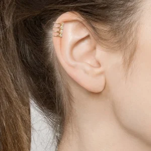 By Jollia Bague d'oreille multi anneaux zircons (plaqué or) Hot