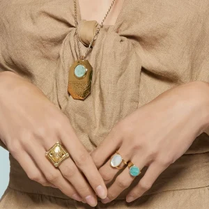 Viadoli Bague double pierre ovale (nacre) Outlet