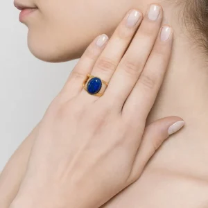 Viadoli Bague double pierre ovale (lapis) Outlet