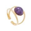 Viadoli Bague double pierre ronde (améthyste) Discount