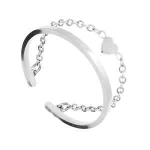 Siloé Bague fine et chaine coeur (argent) Clearance