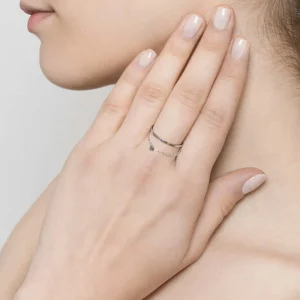 Siloé Bague fine et chaine coeur (argent) Clearance