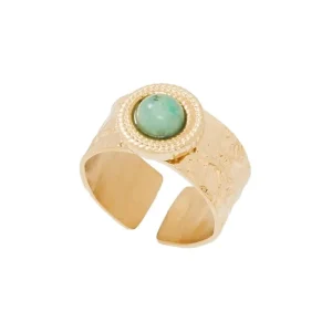 Zag Bijoux Bague martelée et pierre (turquoise africaine) Best