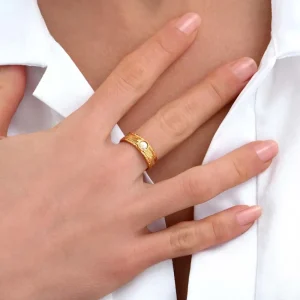 Siloé Bague pierre fine (blanche) Outlet