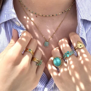Siloé Bague pierre fine (turquoise) Clearance