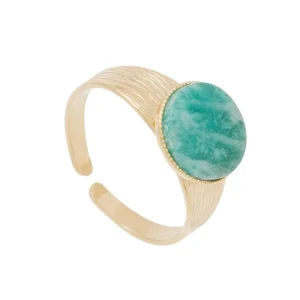 Viadoli Bague pierre ronde (amazonite) Discount