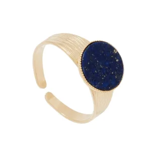 Viadoli Bague pierre ronde (lapis) Discount