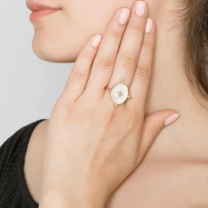 By Jollia Bague réversible nacre et soleil (plaqué or) Outlet
