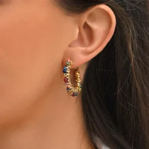 Siloé Boucles créoles perlées multicolores New