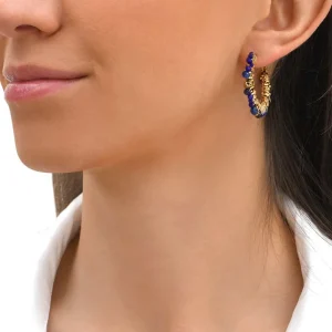 Siloé Boucles créoles perlées Royal bleu Online