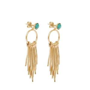 Viadoli Boucles d'oreilles hippie puces (amazonite) Hot