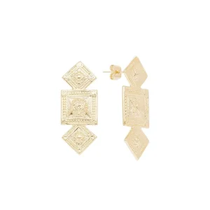 Viadoli Boucles d'oreilles médailles ethniques (doré) Sale