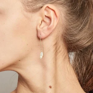 By Jollia Boucles d'oreilles Plume Glissante (plaqué or) Best