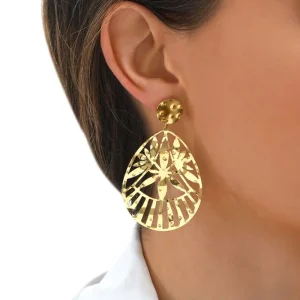 Siloé Boucles Gouttes ajourées et martelées (doré) Best