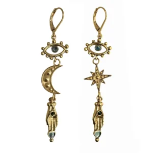 LA2L Boucles oeil et étoile et lune Sale