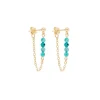 Viadoli Boucles pendantes chaîne pierres (turquoise) Online