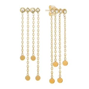 Siloé Boucles pendantes chaînes et perles (doré) New