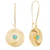 Viadoli Boucles pendantes vrillées amazonite (doré) Clearance