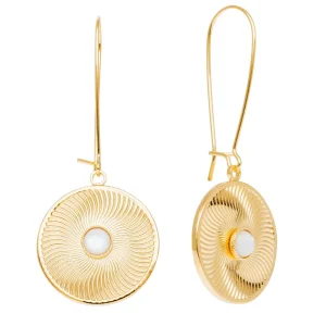 Viadoli Boucles pendantes vrillées nacre (doré) Clearance