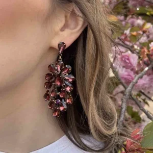 Siloé Boucles strass Grenat Sale