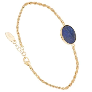 Viadoli Bracelet chaîne pierre plate (lapis) Outlet