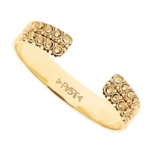 LA2L Bracelet double jonc ouvert pierres (plaqué or) Discount