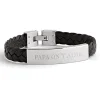 By Jollia Bracelet homme cuir tressé noir personnalisable Outlet