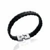 By Jollia Bracelet homme cuir tressé noir Sale