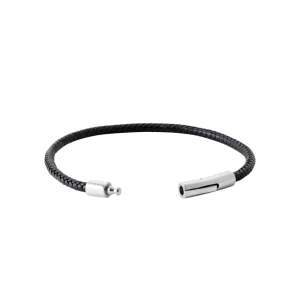 By Jollia Bracelet Homme cuir tressé noir Discount