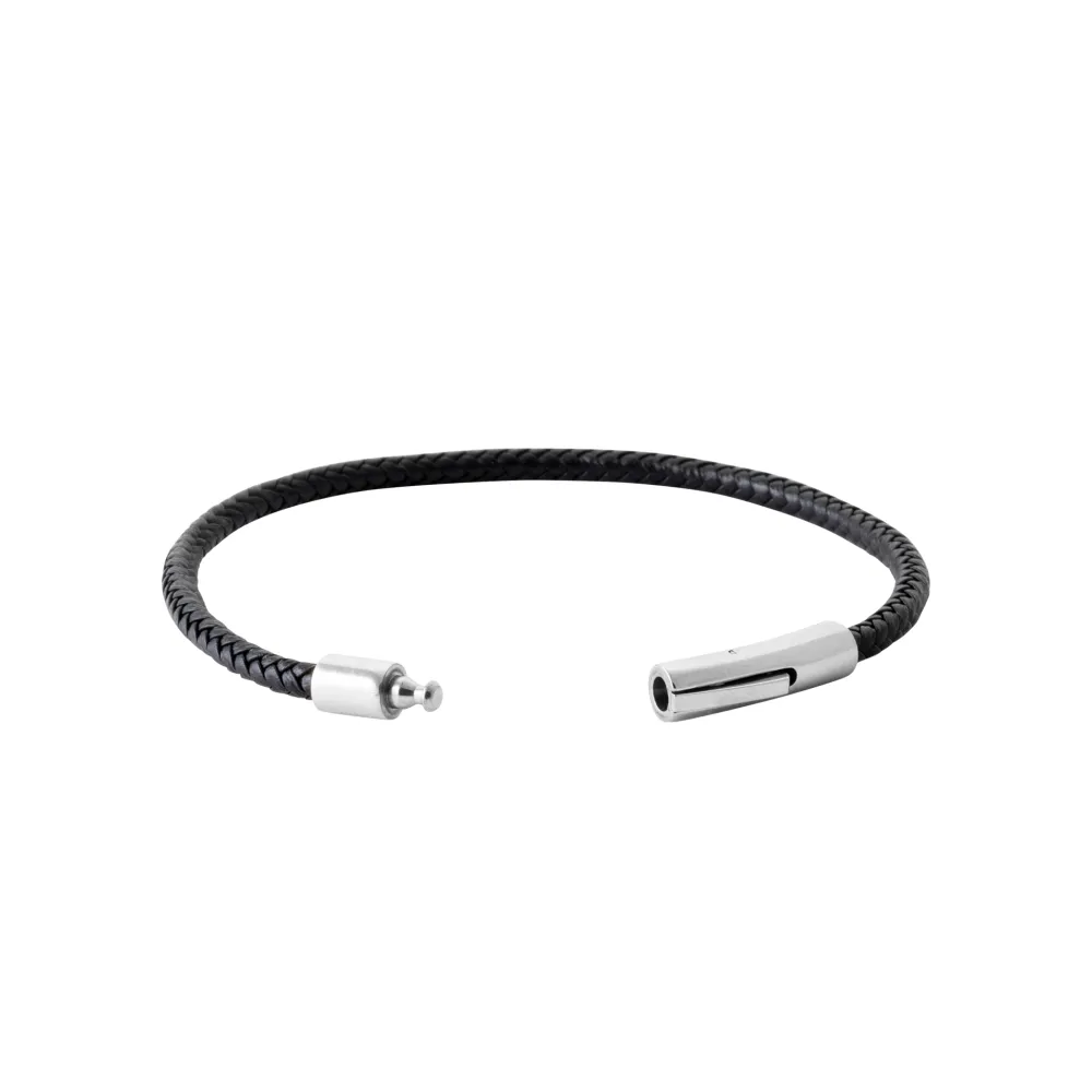 bracelet_homme_cuir_tress_1-3.webp By Jollia Bracelet Homme cuir tressé noir Discount