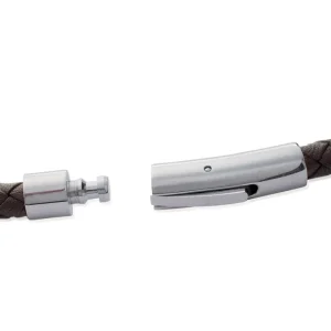 By Jollia Bracelet Homme cuir tressé chocolat Best