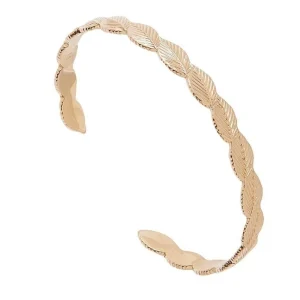By Jollia Bracelet jonc feuille (plaqué or) Fashion