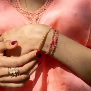 By Jollia Bracelet jonc fin billes (plaqué or) Outlet