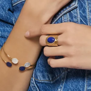 Viadoli Bracelet jonc pierre plate (lapis) Online