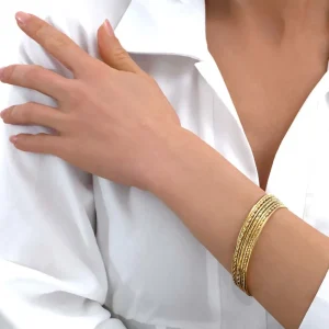 Siloé Bracelet Jonc semainier (acier doré) Fashion