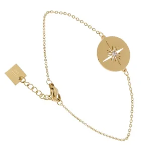 Zag Bijoux Bracelet médaille ajourée et strass (doré) New
