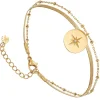 Siloé Bracelet multirangs snake et médaillon étoile (doré) Hot