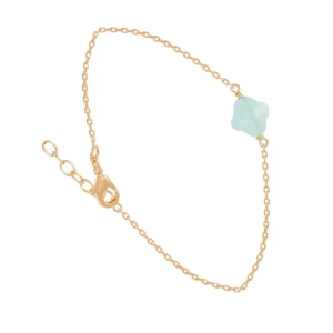 By Jollia Bracelet trèfle aqua (plaqué or) Hot