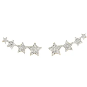 By Jollia Chemin d'oreille cristaux étoiles (plaqué or) Fashion