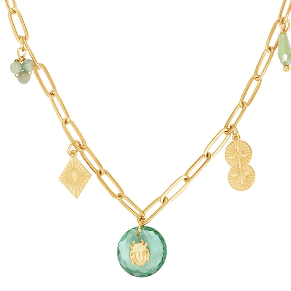 collier_breloques_et_scar_0.webp Siloé Collier breloques et scarabée vert d'eau Hot