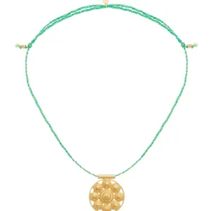 Viadoli Collier cordon tressé médaille escargot (doré) Clearance