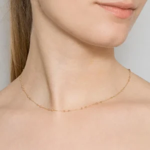 By Jollia Collier fin billes (plaqué or) Clearance