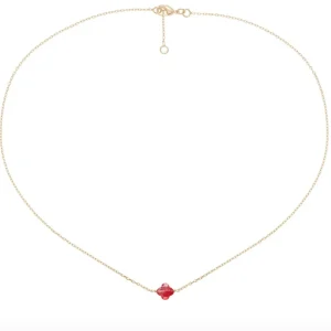 By Jollia Collier mini trèfle facetté Rouge Online