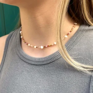 Siloé Collier multi perles naturelles (rose) New