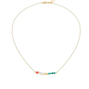 Viadoli Collier multi pierres (amazonite/corail) Online