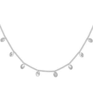 Siloé Collier pastilles ovales martelées (argenté) Clearance