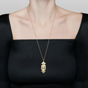 Viadoli Collier pendentif médailles ethniques (nacre) Fashion